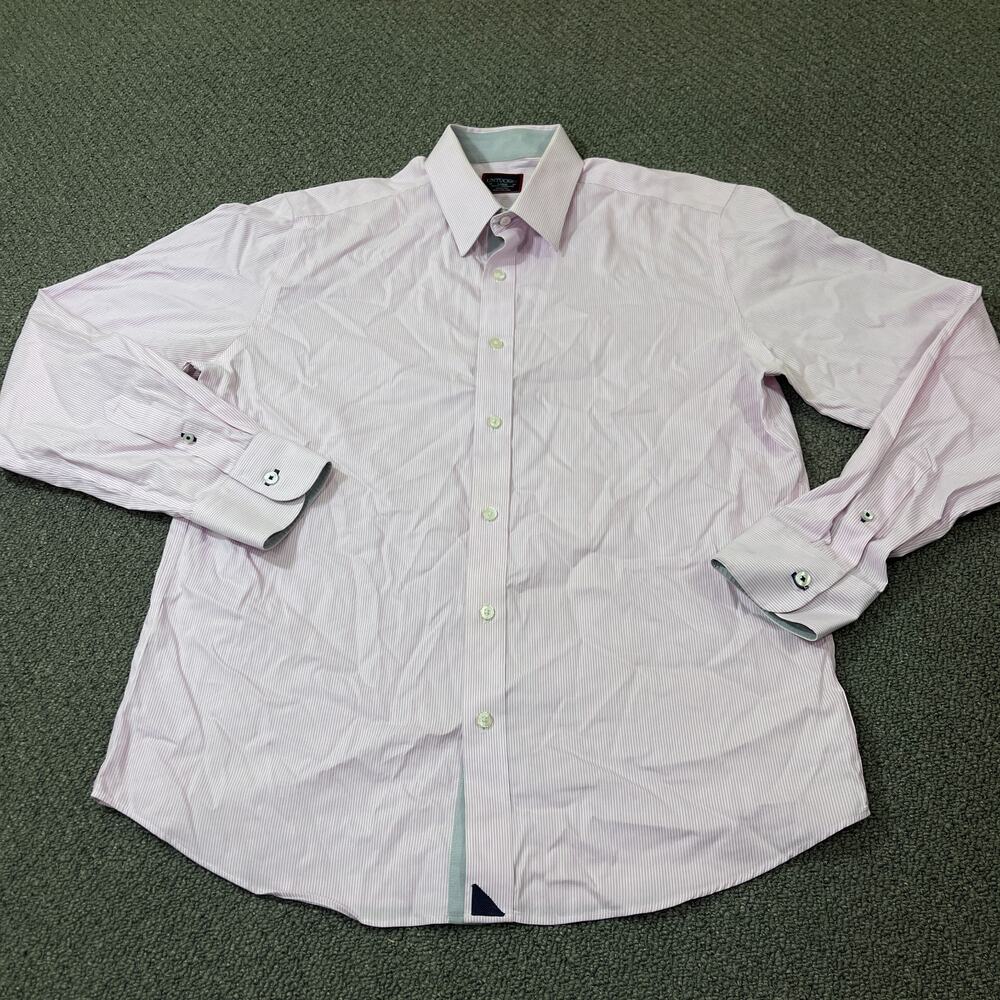 UNTUCKit Shirt Mens Large Pink Striped Slim Fit Long Sleeve Button Up